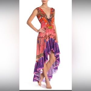 Gorgeous Shahida Parides Women Designer High-Low Multi Size S-M Dress EUC